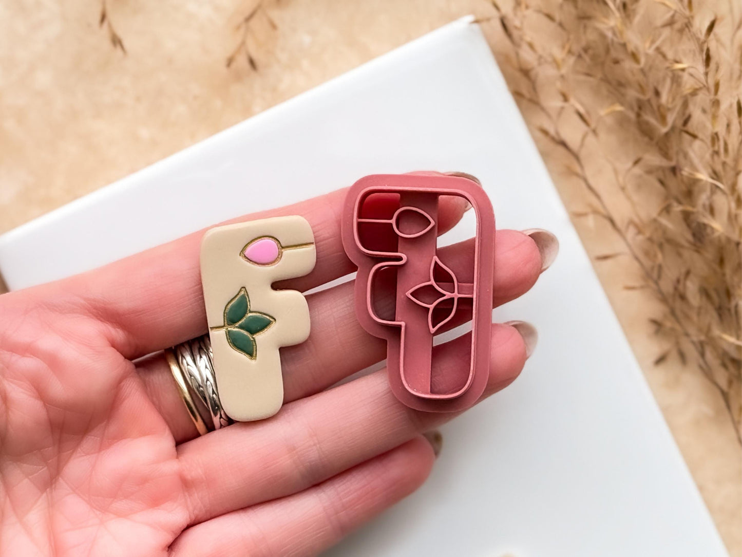 Boho Floral Alphabet Clay Cutters for Polymer Clay & Fondant, 6 Sizes-Boho Clay Cutters