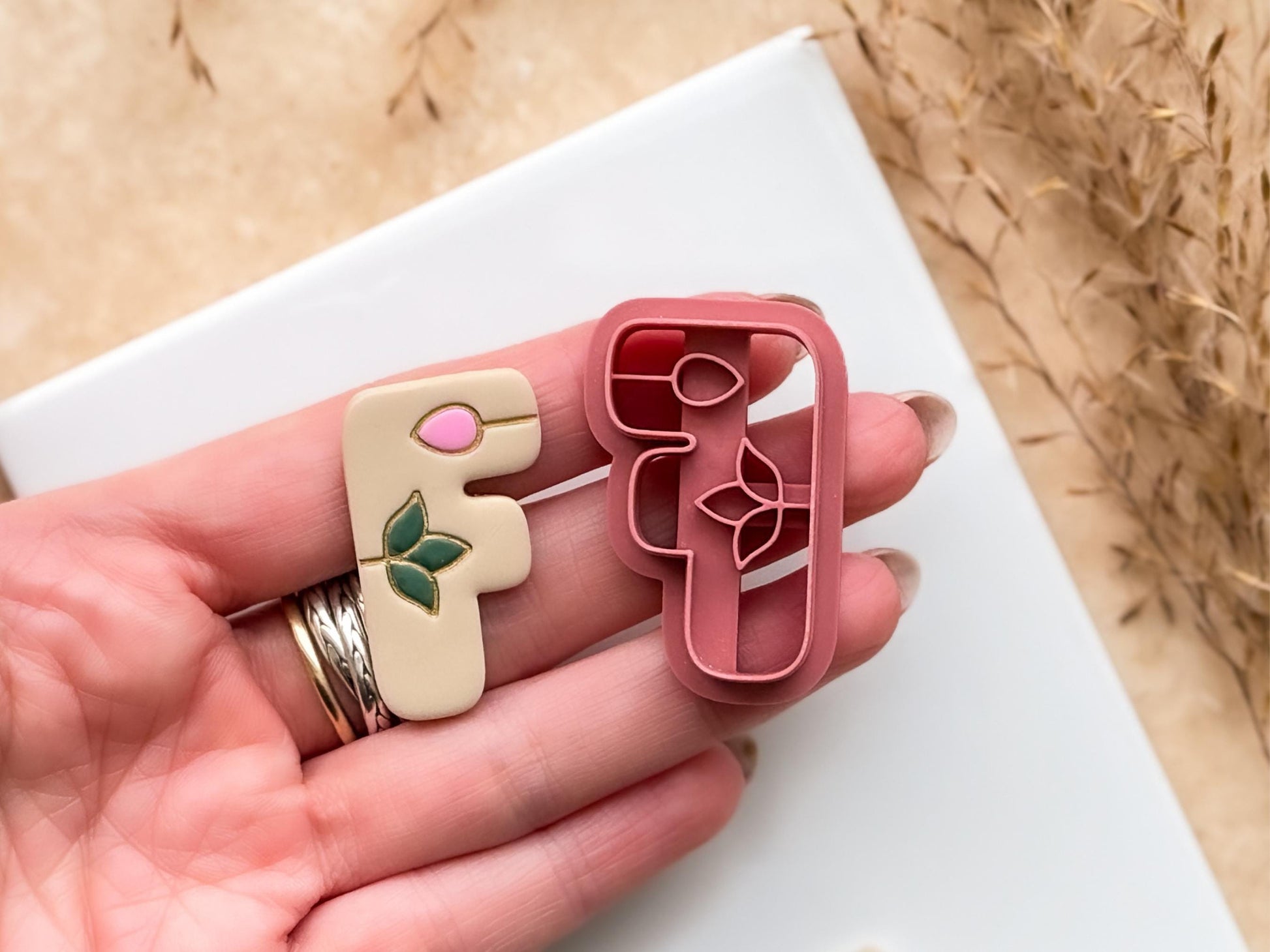 Boho Floral Alphabet Clay Cutters for Polymer Clay & Fondant, 6 Sizes-Boho Clay Cutters