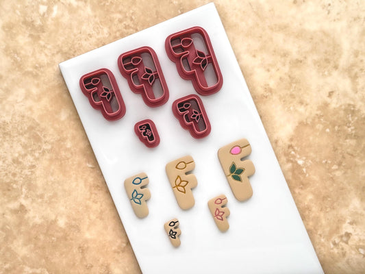 Boho Floral Alphabet Clay Cutters for Polymer Clay & Fondant, 6 Sizes-Boho Clay Cutters