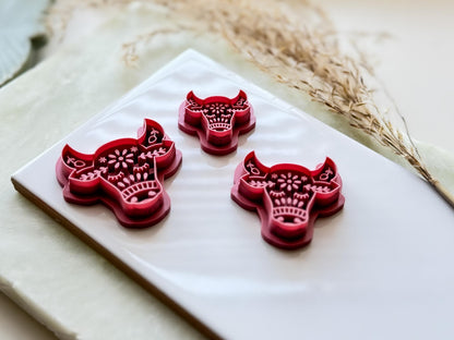 Folk Art Cow Cutter, Nordic Animal Themed Tool For Polymer Clay & Fondant-Boho Clay Cutters