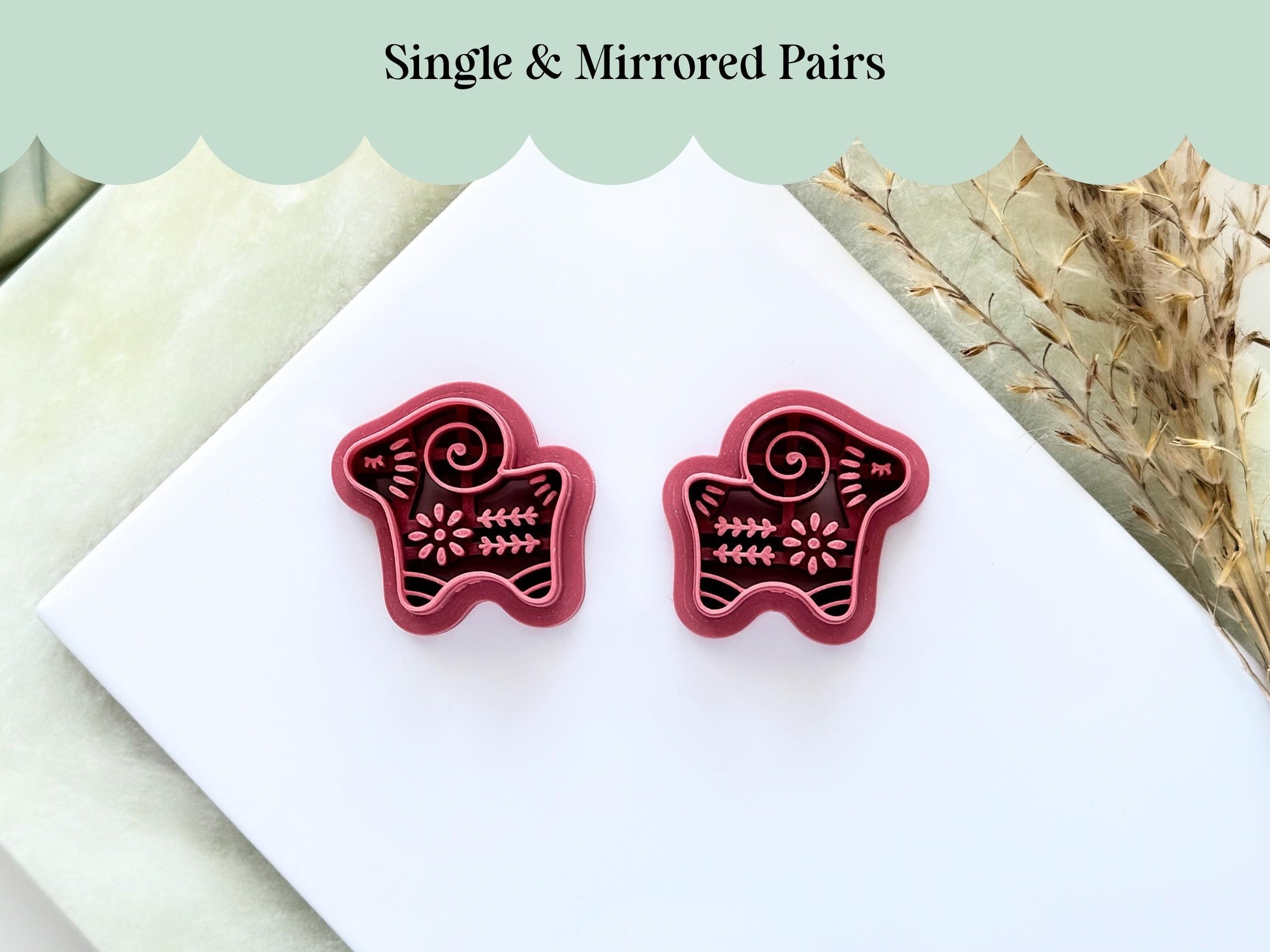 Ram Shaped Clay Cutter, Boho Folk Art Style Animal Tool For Polymer Clay & Fondant-Boho Clay Cutters