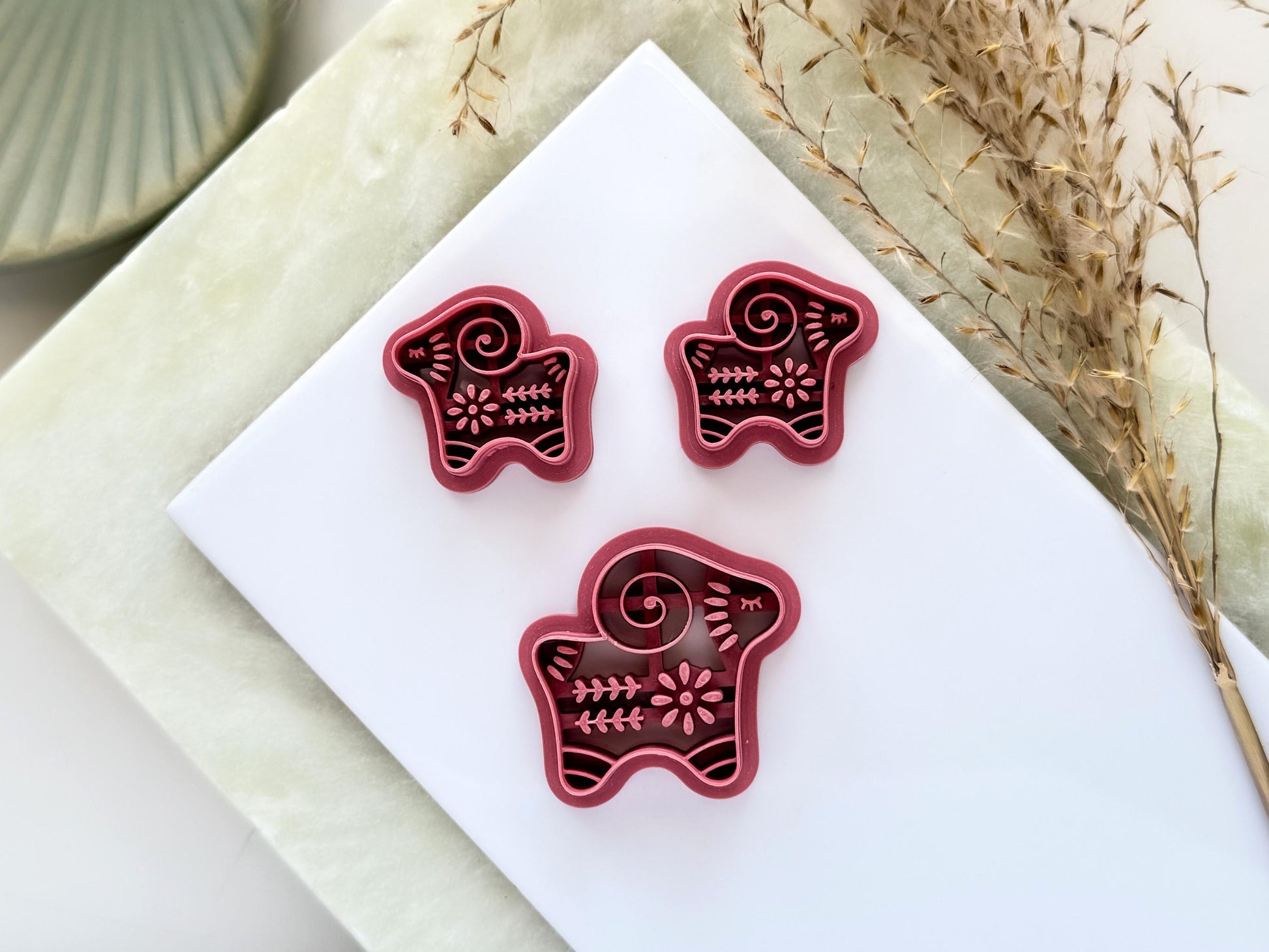 Ram Shaped Clay Cutter, Boho Folk Art Style Animal Tool For Polymer Clay & Fondant-Boho Clay Cutters