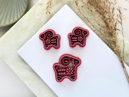 Ram Shaped Clay Cutter, Boho Folk Art Style Animal Tool For Polymer Clay & Fondant-Boho Clay Cutters