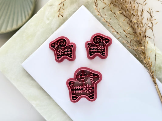 Ram Shaped Clay Cutter, Boho Folk Art Style Animal Tool For Polymer Clay & Fondant-Boho Clay Cutters
