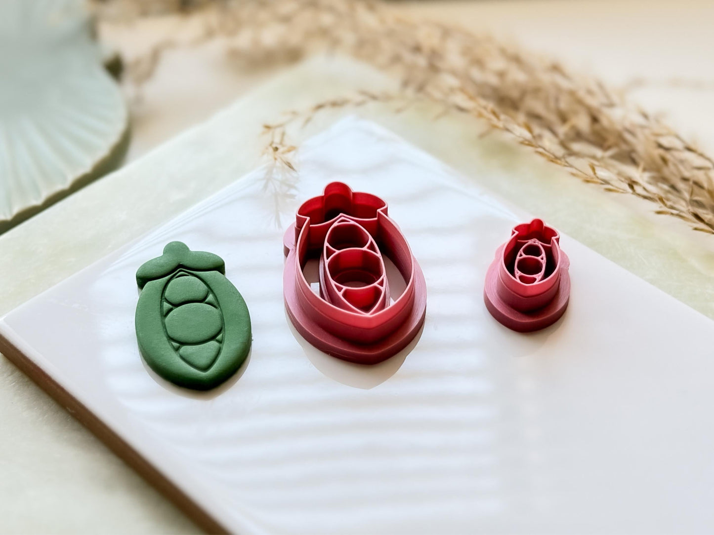 Pea Pod Polymer Clay Cutter, Vegetable Garden Cutting Tool, Fondant Cutter-Food Themed Clay Cutters