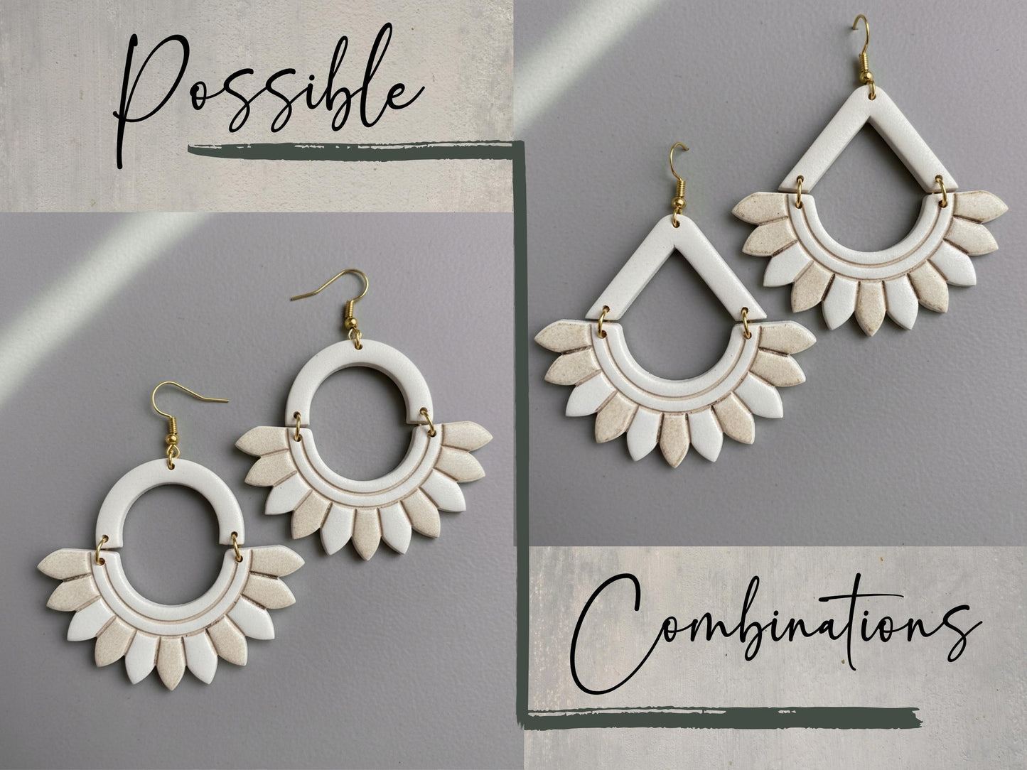 Image showing polymer clay dangle earring combinations