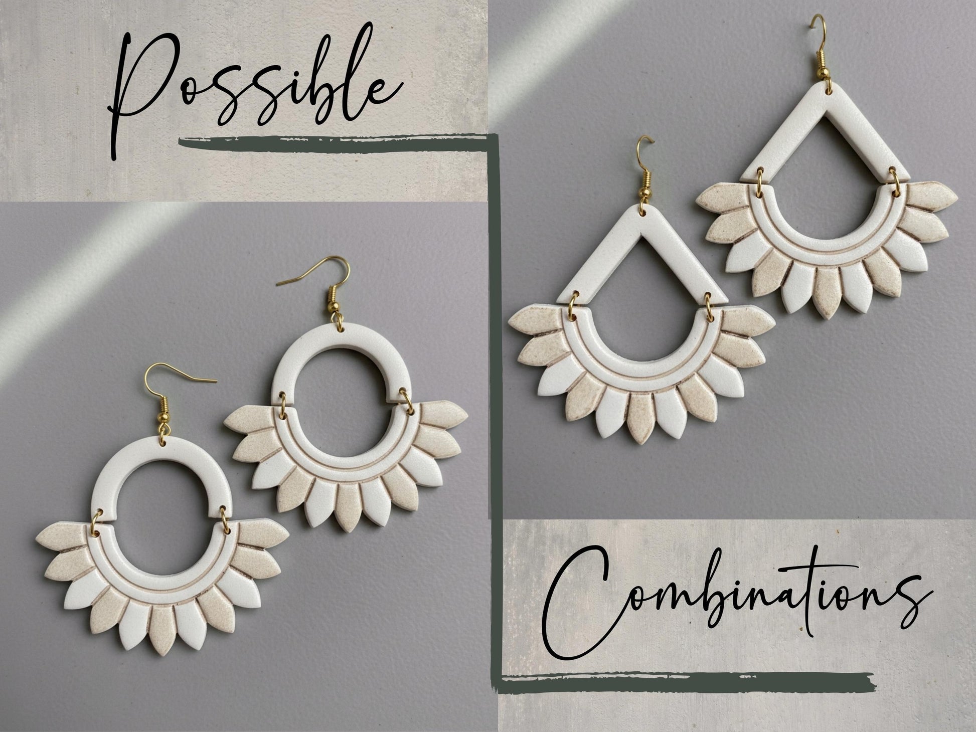 Image showing polymer clay dangle earring combinations