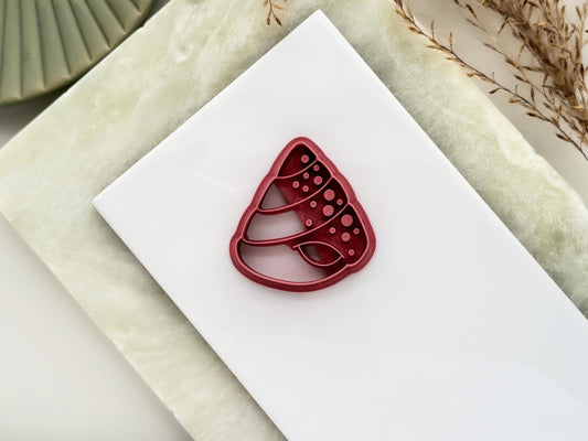 Speckled cone seashell clay cutter for summer polymer clay earring making