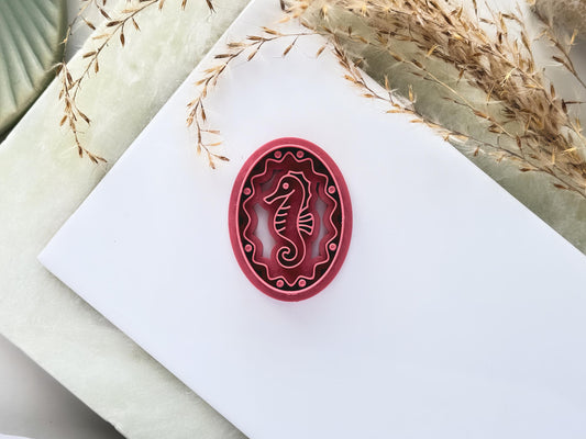 Seahorse Clay Cutter, Summer Earring Making, Frame Style Polymer Clay & Fondant Cutters-Summer Clay Cutters