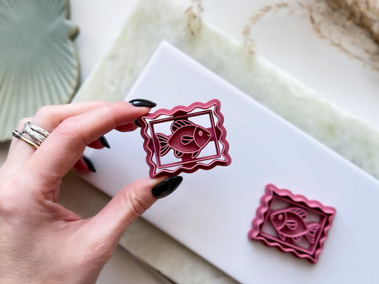 Fish Clay Cutter, Summer Earring Making, Rectangle Frame Style Polymer Clay & Fondant Cutters-Summer Clay Cutters