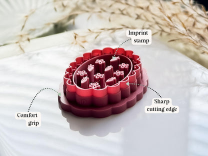 Oval Summer Clay Cutter, Earring Making, Strawberry Frame Style Polymer Clay & Fondant Cutters-Summer Clay Cutters