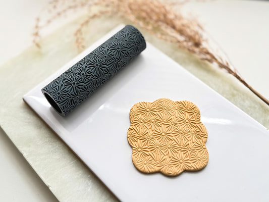 Seamless floral pattern roller and polymer clay sample