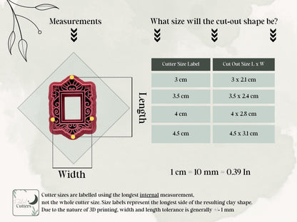 Decorative Rectangle Frame Clay Cutter: Vintage Earring Making, Polymer Clay Cutters-Misc