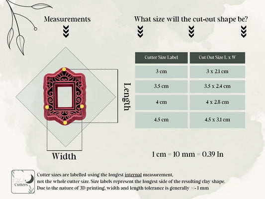 Decorative Rectangle Frame Clay Cutter: Vintage Earring Making, Polymer Clay Cutters-Misc