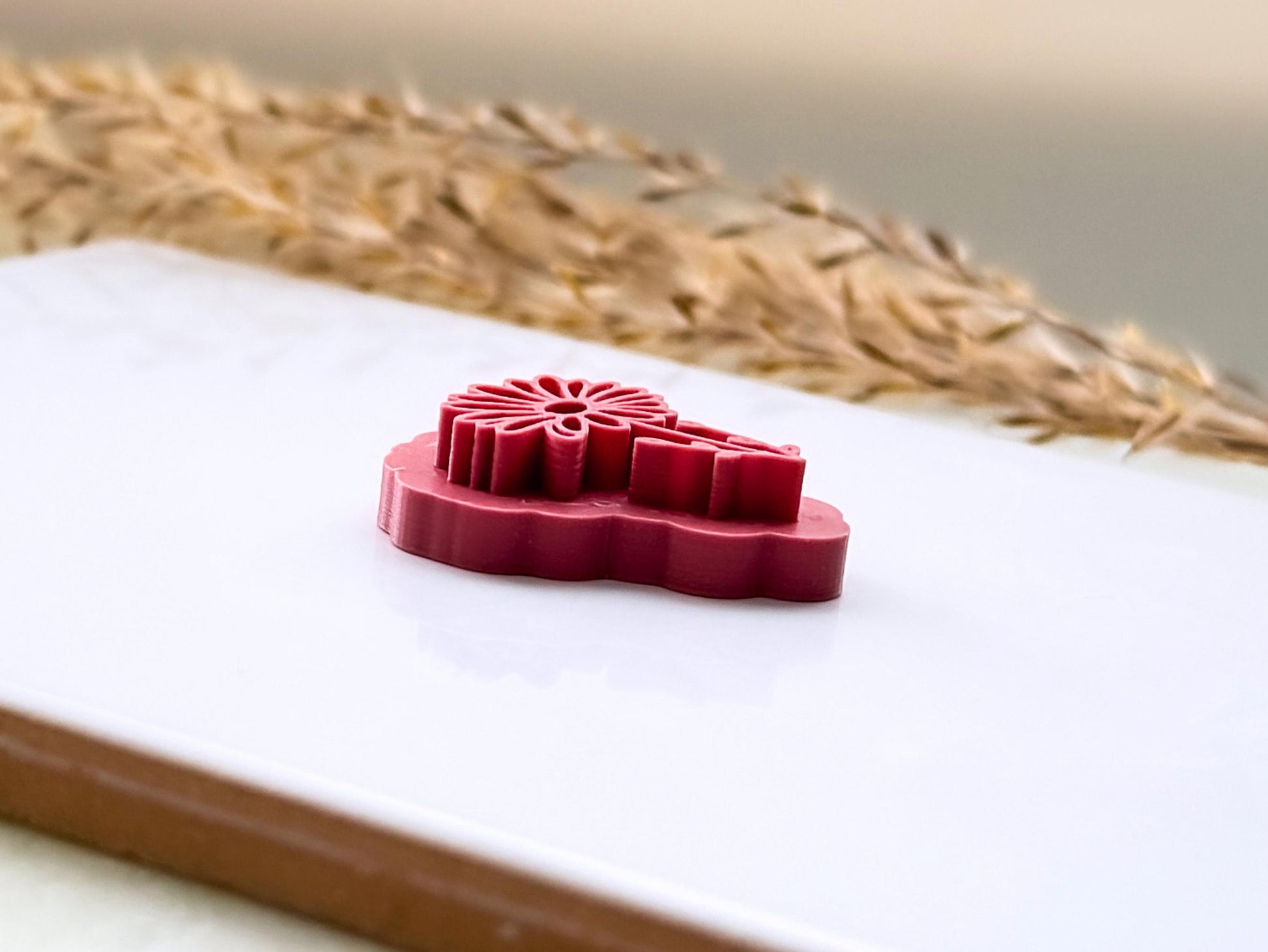 side view of flower stamp for polymer clay and fondant