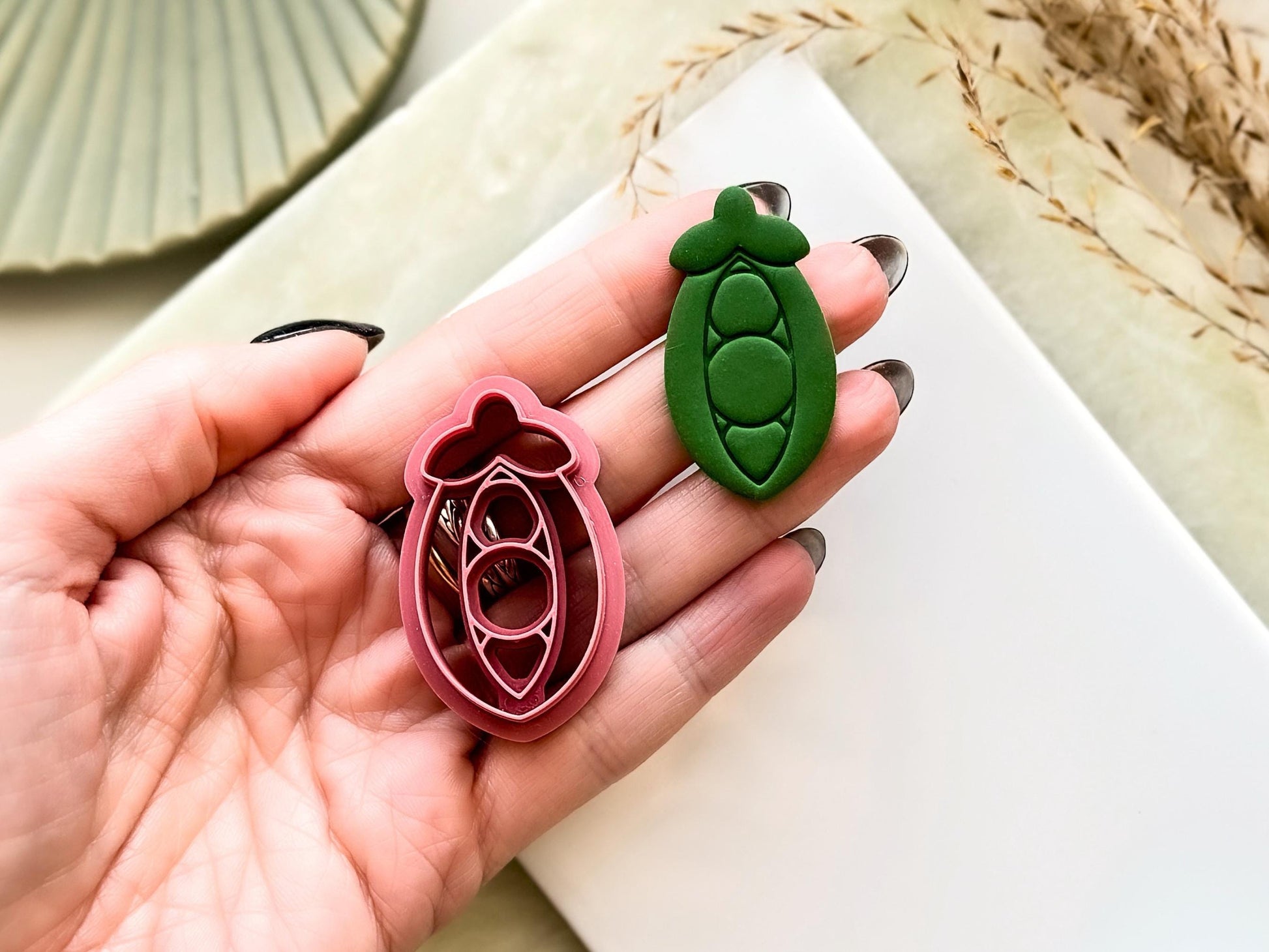 Pea Pod Polymer Clay Cutter, Vegetable Garden Cutting Tool, Fondant Cutter-Food Themed Clay Cutters