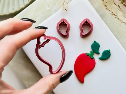Chili Pepper Polymer Clay Cutter, Vegetable Garden Cutting Tool, Fondant Cutter-Food Themed Clay Cutters