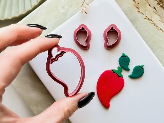 Chili Pepper Polymer Clay Cutter, Vegetable Garden Cutting Tool, Fondant Cutter-Food Themed Clay Cutters