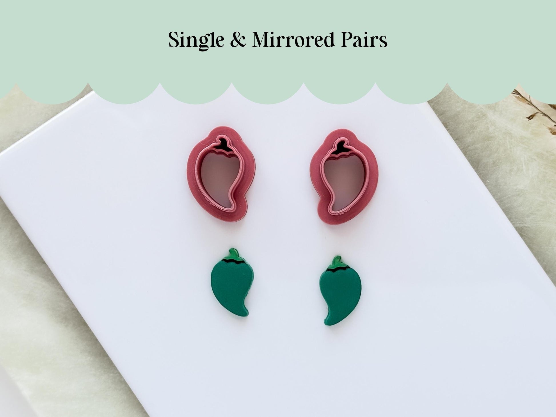 Chili Pepper Polymer Clay Cutter, Vegetable Garden Cutting Tool, Fondant Cutter-Food Themed Clay Cutters