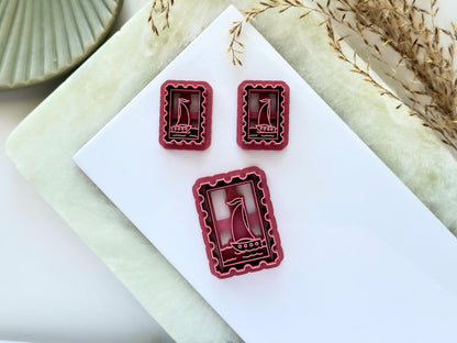 Sail Boat Frame Clay Cutter, Summer Earring Making, Polymer Clay And Fondant Cutters-Summer Clay Cutters