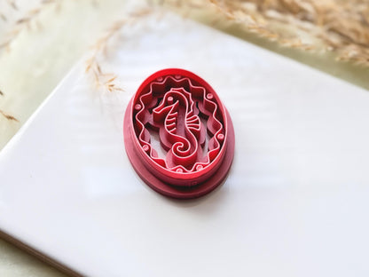 Seahorse Clay Cutter, Summer Earring Making, Frame Style Polymer Clay & Fondant Cutters-Summer Clay Cutters