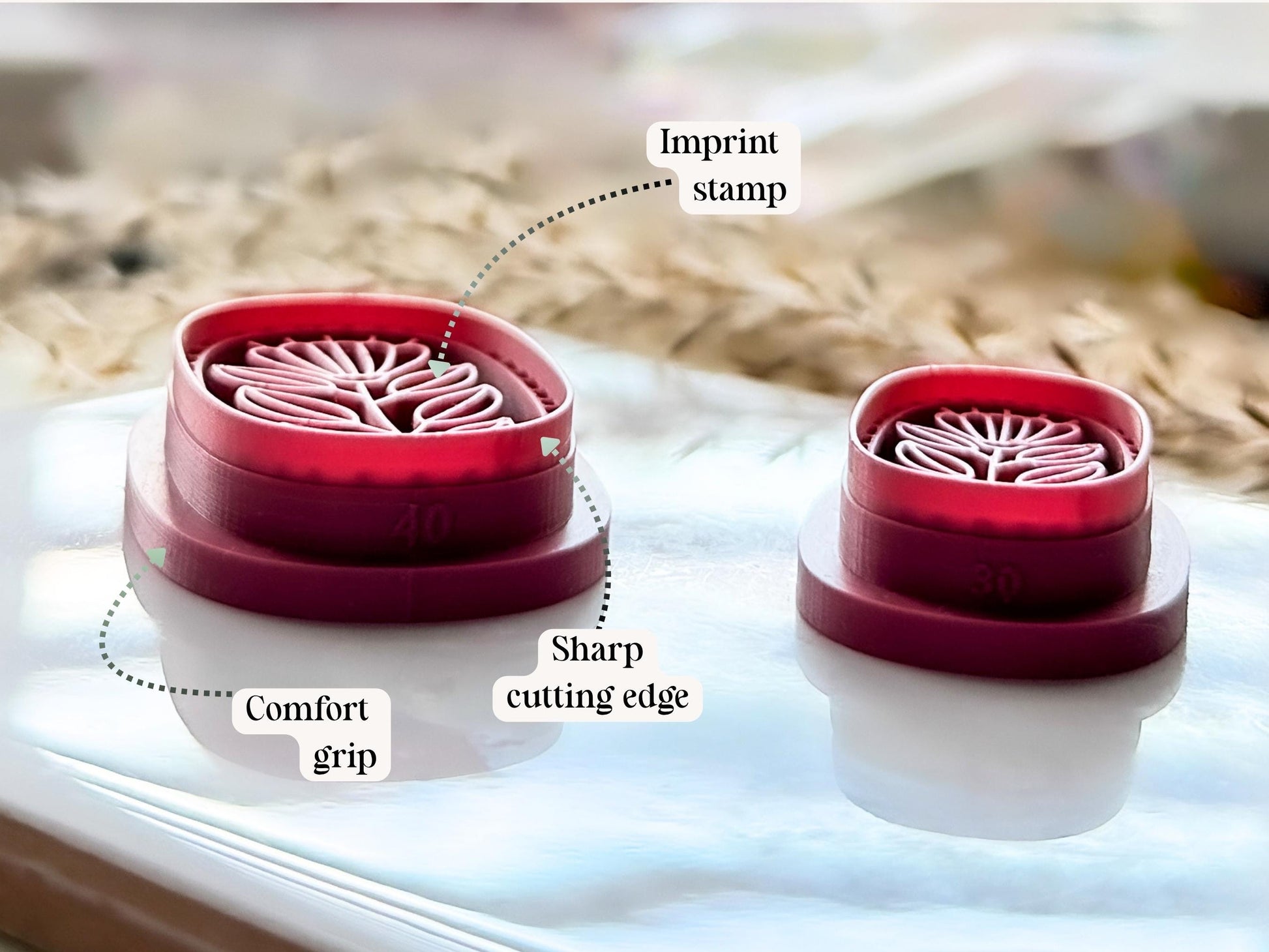 Folk Art Flower Cutter, Organic Oval Earring Making Tools, Polymer Clay Cutters-Flower Clay Cutters