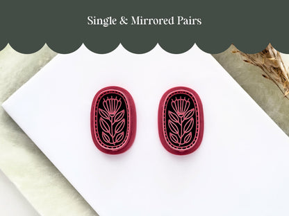 Folk Art Flower Cutter, Organic Oval Earring Making Tools, Polymer Clay Cutters-Flower Clay Cutters