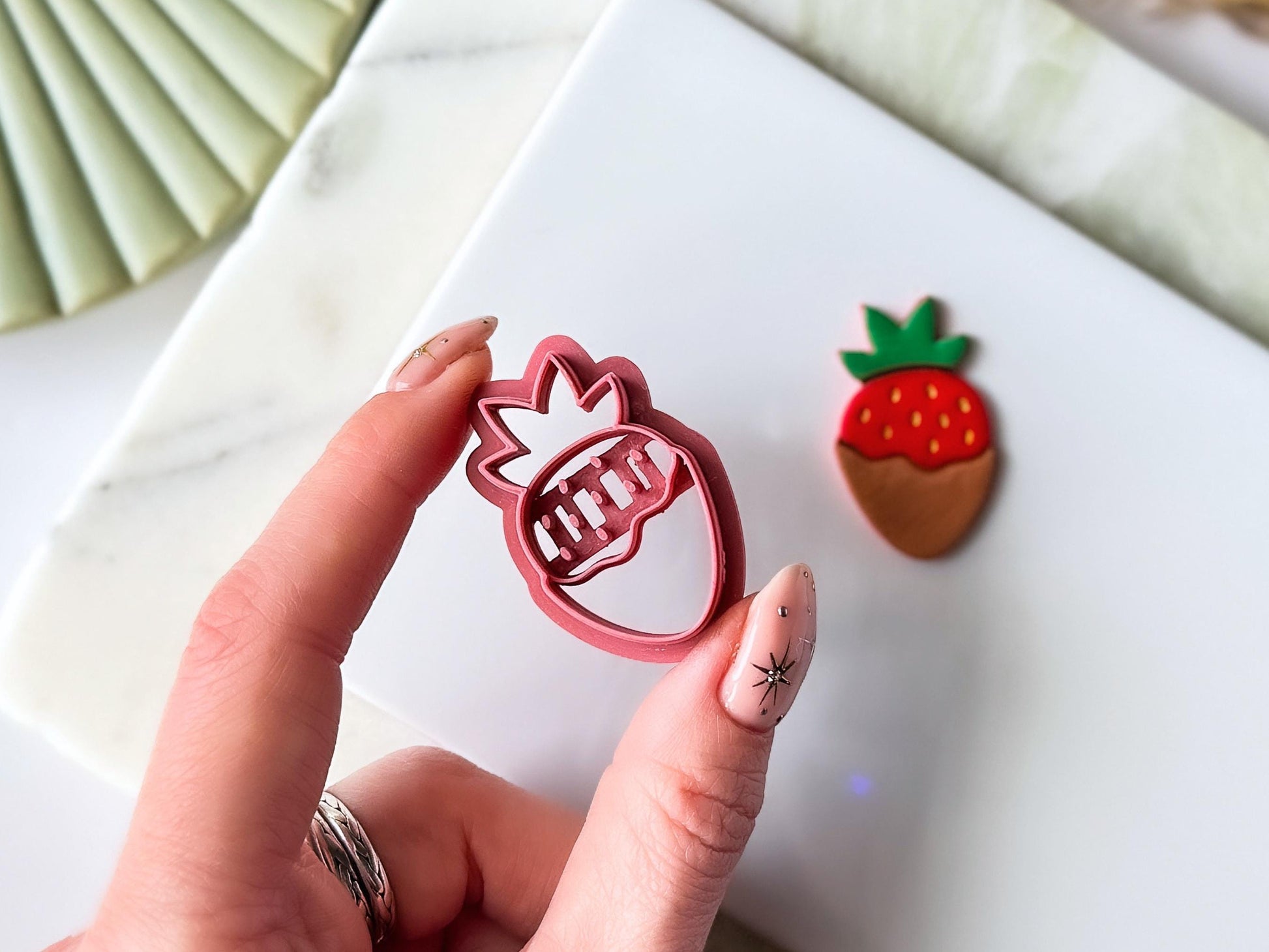 Strawberry Polymer Clay Cutter, Summer Earring Making Tool, Fruit Shape Clay Supplies-New In - Cutters, Tools