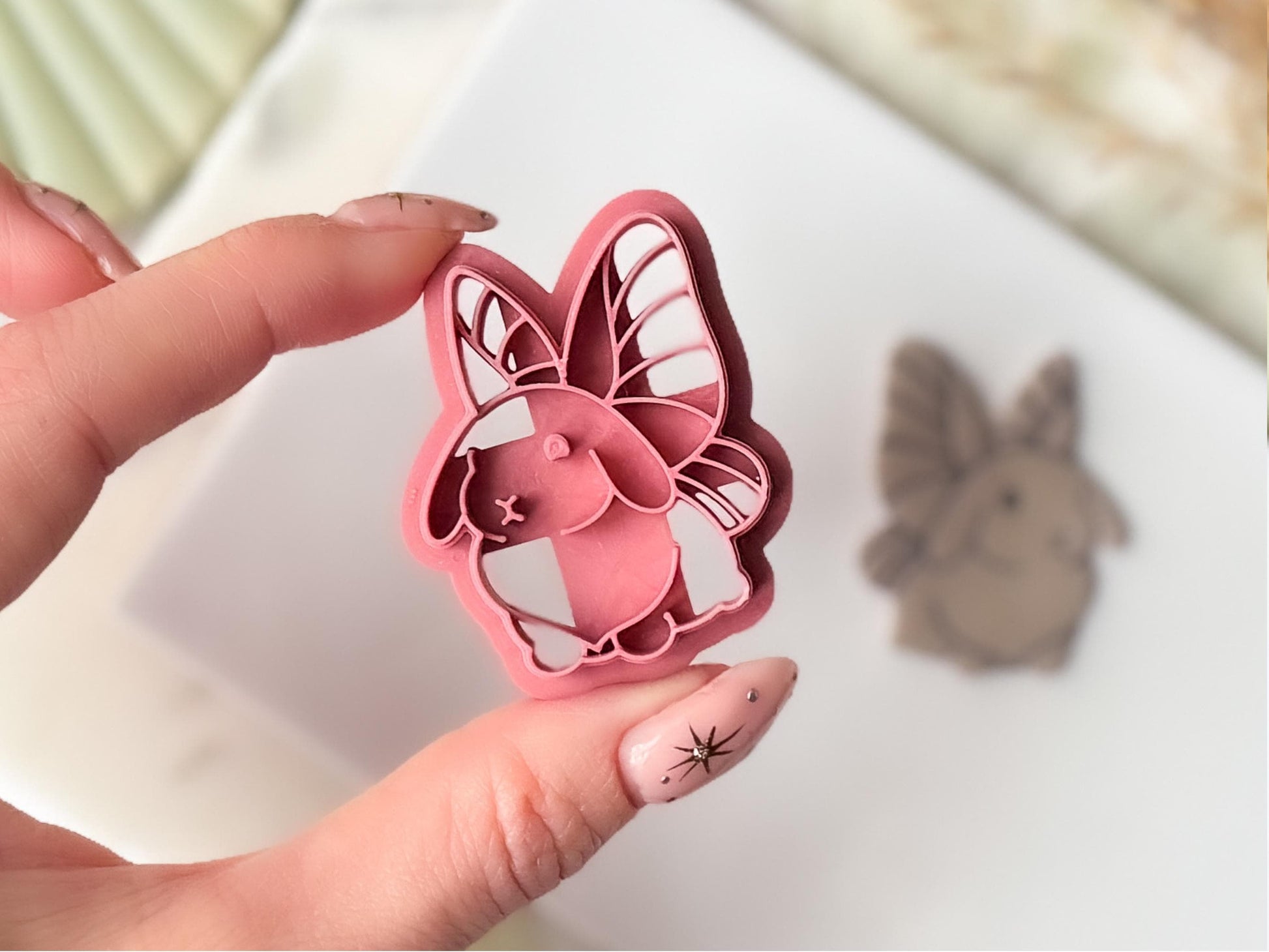 Fairy Rabbit Clay Cutter, Polymer & Fondant Cutting Tool, Whimsical Bunny Earring Maker, Cottagecore Fantasy Jewellery-Animal & Nature Cutters