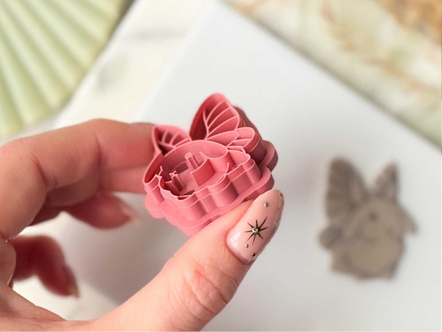 Fairy Rabbit Clay Cutter, Polymer & Fondant Cutting Tool, Whimsical Bunny Earring Maker, Cottagecore Fantasy Jewellery-Animal & Nature Cutters