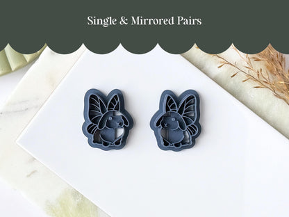 Fairy Rabbit Clay Cutter, Polymer & Fondant Cutting Tool, Whimsical Bunny Earring Maker, Cottagecore Fantasy Jewellery-Animal & Nature Cutters