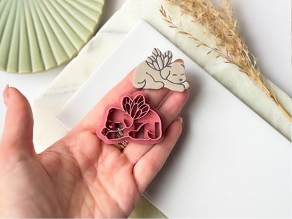 Sleeping Fairy Dog Clay Cutter, Fairycore Earring Making Tools, Fantasy Theme-Animal & Nature Cutters