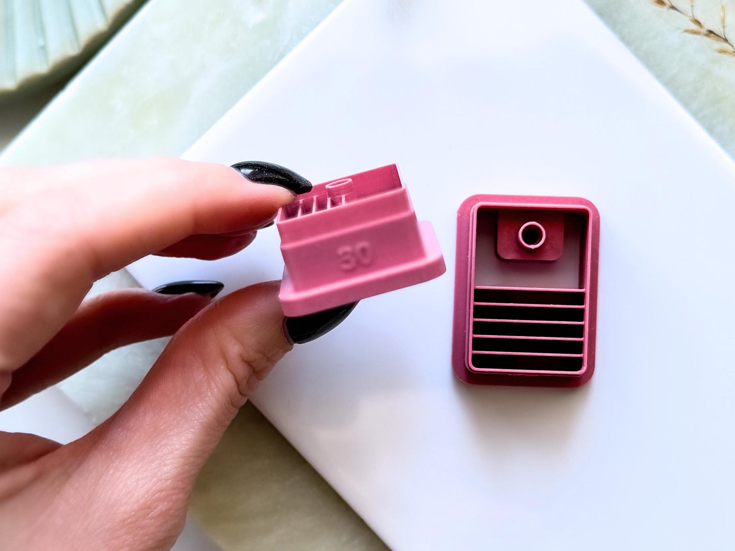 Geometic Rectangle Clay Cutters, Line Details and Hole, Polymer Clay Earring Cutter-Geometric Shape Cutters