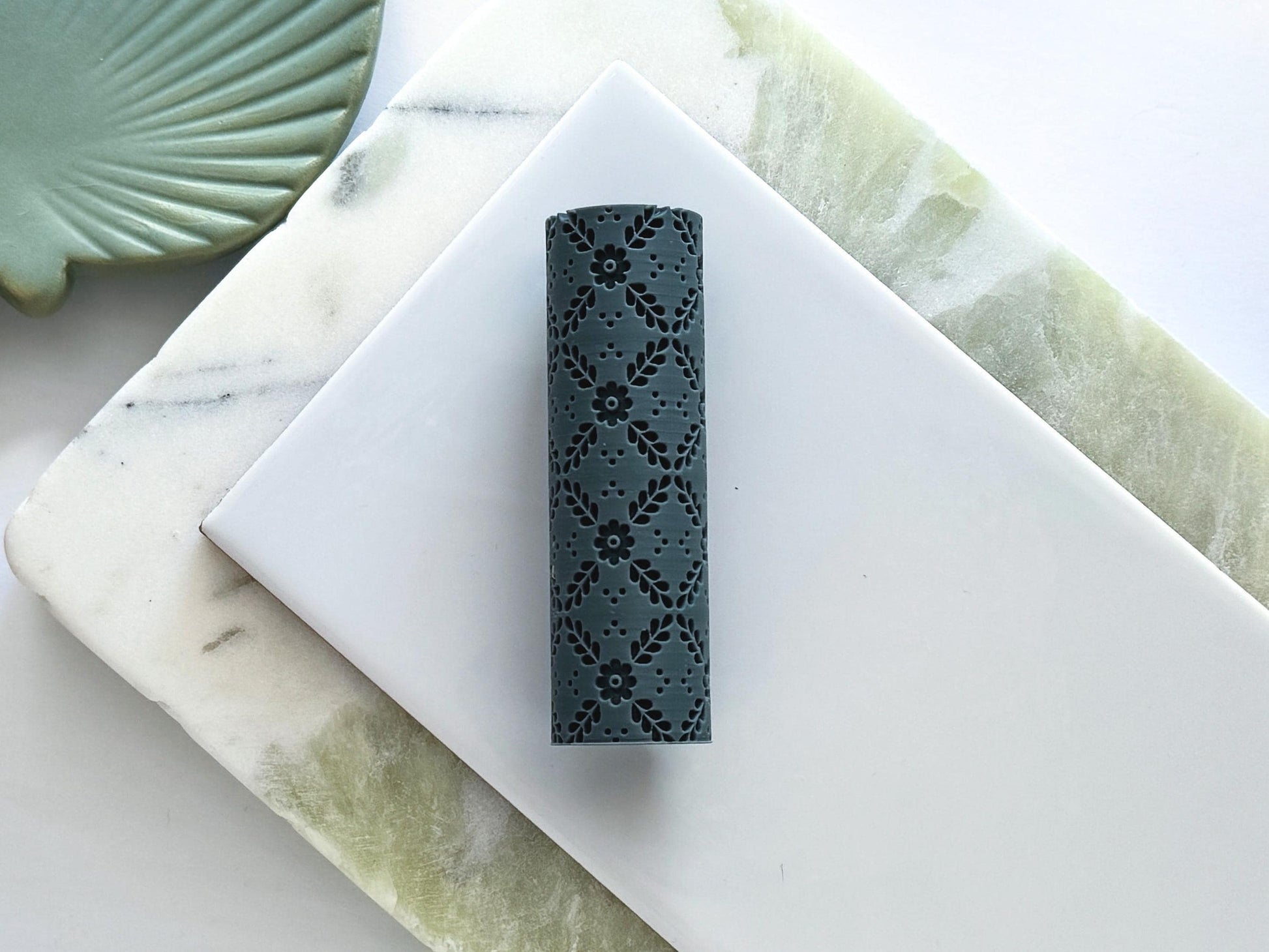 Floral Texture Roller, Detailed Vintage Lattice Style Embossing Tool for Clay Crafts-Texture Rollers