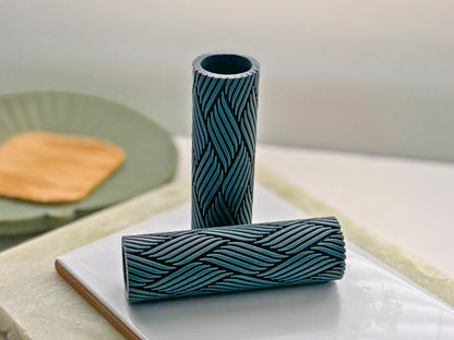 Rattan Weave Texture Roller, Geometric Wave Pattern, Polymer Clay Jewellery Making-Texture Rollers