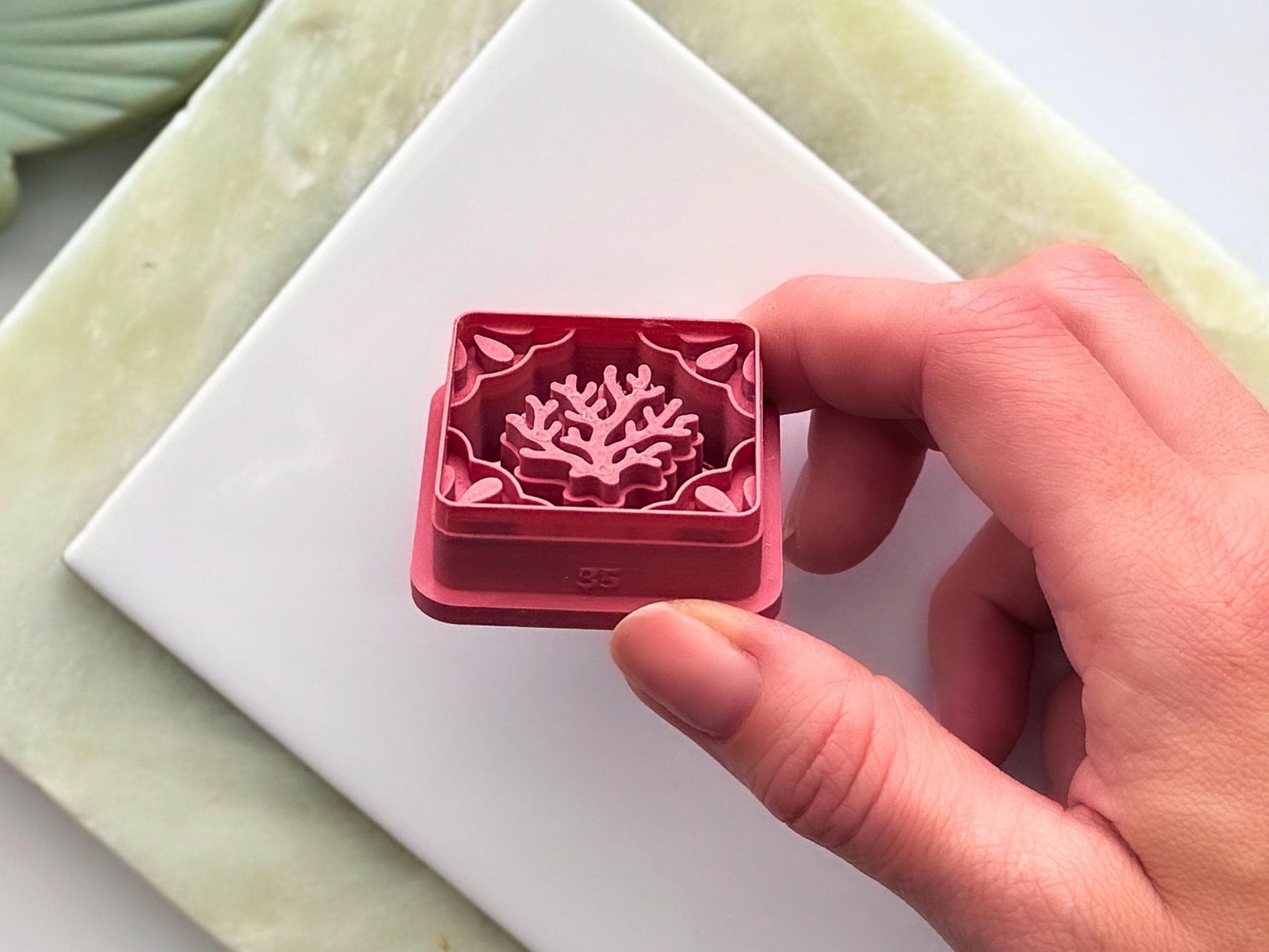Costal Tile Clay Cutter, Coral Design, Single & Mirrored Pairs-Summer Clay Cutters