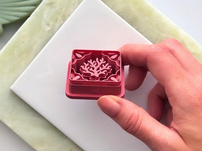 Costal Tile Clay Cutter, Coral Design, Single & Mirrored Pairs-Summer Clay Cutters