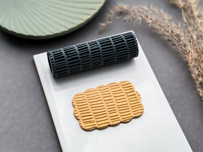 Linear Brick Texture Roller, Detailed Embossing Tool for Clay-Texture Rollers