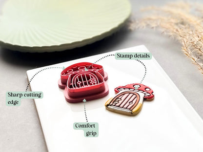 Cosy Mushroom Cottage Clay Cutter, Cottagecore Fairy Theme, Clay Jewellery Making-Autumn Clay Cutters