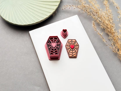 Webbed Coffin Clay Cutter, Spooky Halloween Earring Making-Halloween Cutters