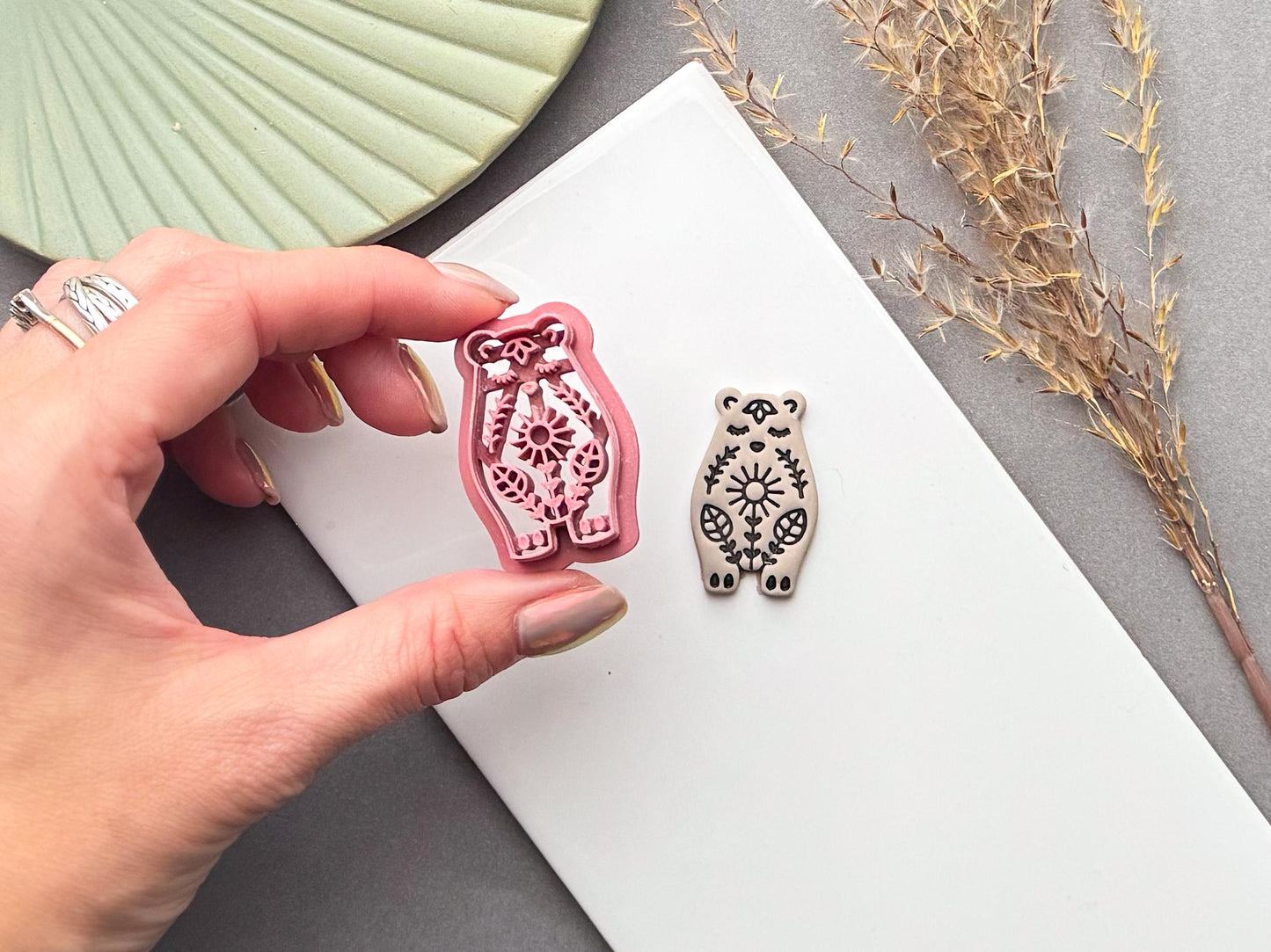 Folk Art Bear Clay Cutter, Nordic Animal Theme-Animal & Nature Cutters