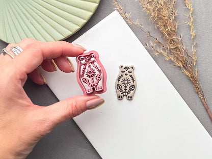 Folk Art Bear Clay Cutter, Nordic Animal Theme-Animal & Nature Cutters