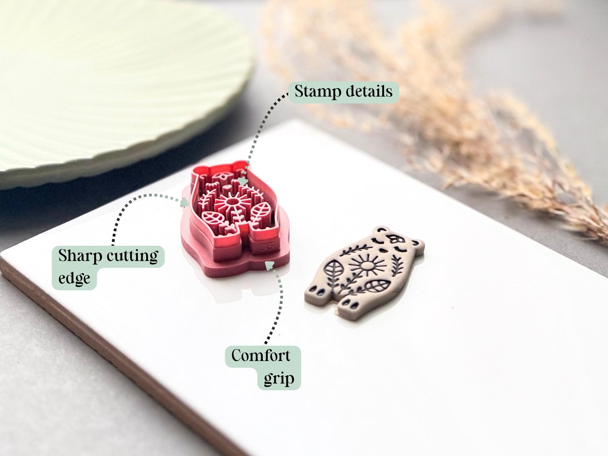 Folk Art Bear Clay Cutter, Nordic Animal Theme-Animal & Nature Cutters