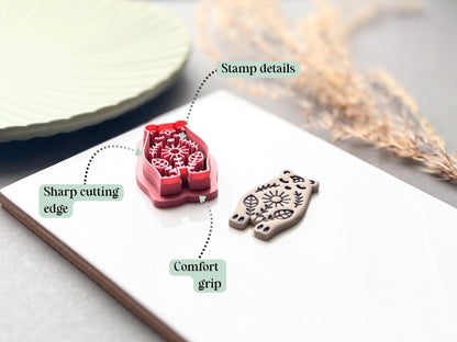 Folk Art Bear Clay Cutter, Nordic Animal Theme-Animal & Nature Cutters