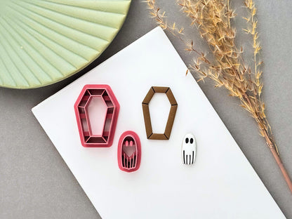 Coffin & Ghost Polymer Clay Cutter Set, Halloween and Gothic Earring Making-Halloween Cutters