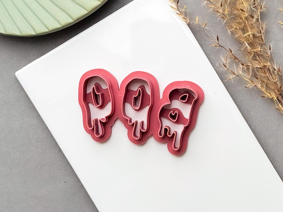 Halloween Dripping Boo Polymer Clay Cutter, Spooky Graphic Slime Text-Halloween Cutters