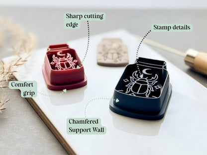 Beetle Specimen Jar Clay Cutter | Witchy Halloween Polymer Clay Cutter | Celestial Apothecary-Halloween Cutters