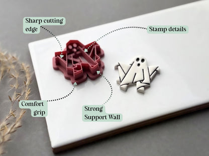 Origami Ghost Clay Cutter, Geometric Halloween Polymer Clay Tool-Halloween Cutters