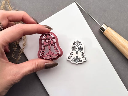 Sugar Skull Ghost Polymer Clay Cutter, Day of the Dead Halloween Design-Halloween Cutters
