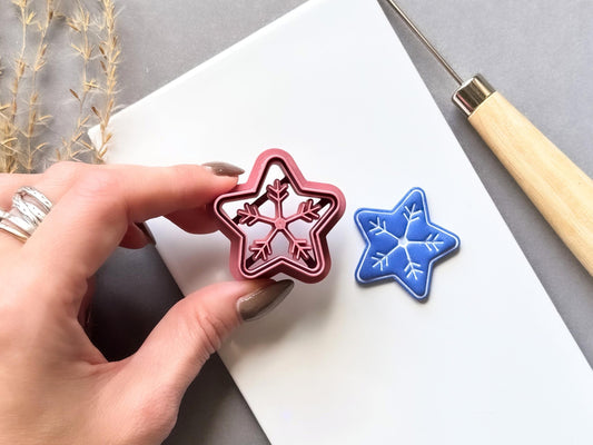 Snowflake Star Clay Cutter | Christmas Winter Ornament Jewellery Tool-Winter Clay Cutters